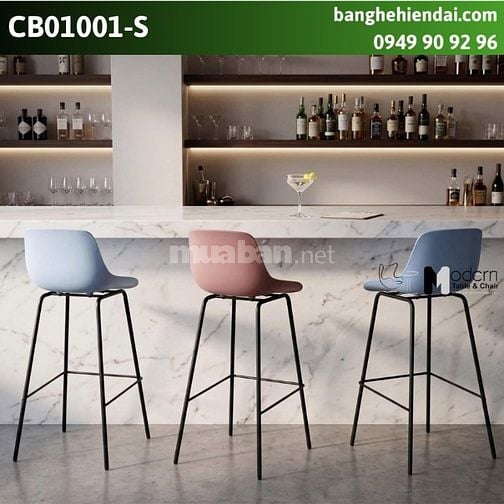 Ghế quầy bar thân nhựa chân sắt CB01001-S tại HCM - 950.000đ