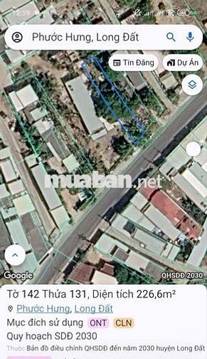 Đất mặt tiền kinh doanh khu vực xã Long Hải - dân cư đông đúc