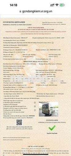 Mercedes Sprinter 16 chỗ đời 2007