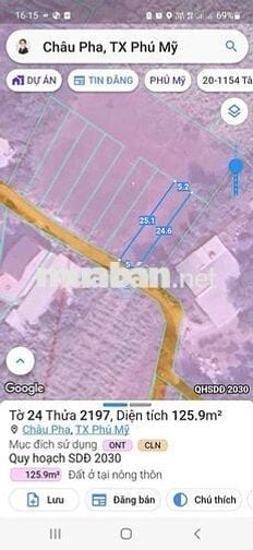 Đất thổ cư Châu Pha, kcn Sonadezi Châu Đức
