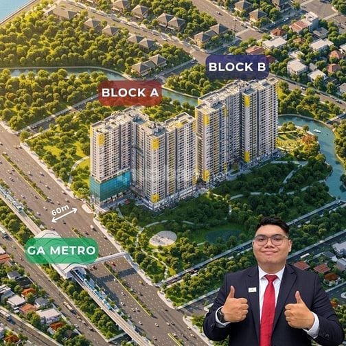 Hàng Hiếm Cạnh Metro: Căn Góc 3PN 1 Căn/Tầng, P.Khách Siêu rộng
