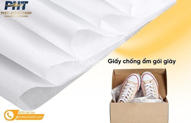 Giấy Chống Ẩm Có In Logo May Mặc