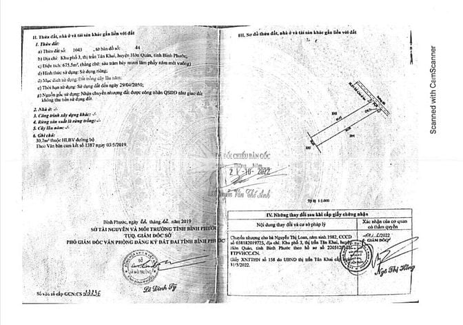 Bán thửa số 1043, TBĐ 44, P.Tân Khai, TP.Đồng Nai