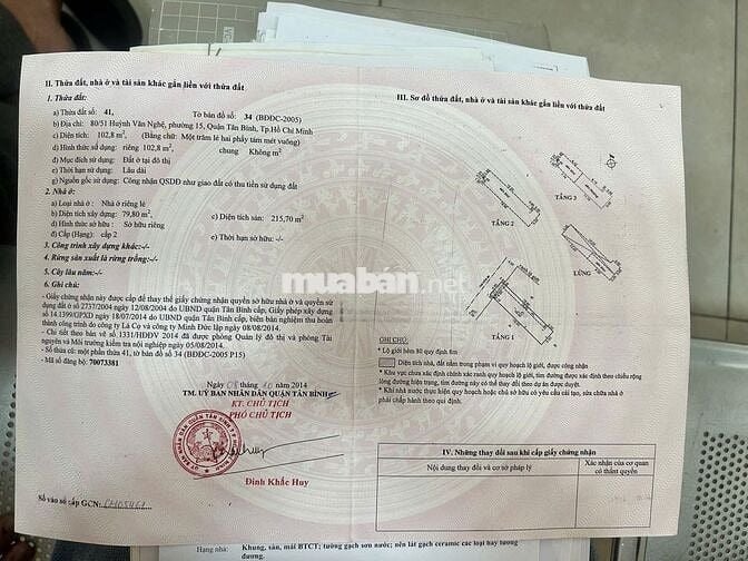 Bán nhà Huỳnh Văn Nghệ, P.15, Q. Tân Bình (P Tân Sơn mới)