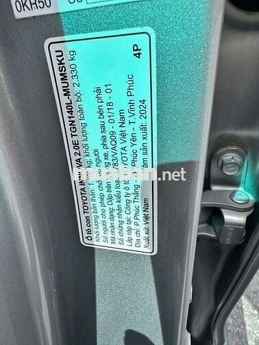 TOYOTA INNOVA 2024 SỐ SÀN 1 CHỦ, KHÔNG LỖI