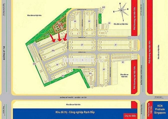 Bán đất nền 100m2 Chính chủ, Khu đô thị Bến Cát Center City 2 đang lên