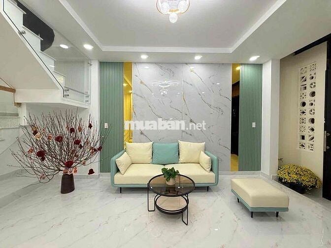 NHÀ ĐẸP Ở NGAY, HẺM XE HƠI, 120m2, 3PN 3WC, FULL NỘI THẤT CAO CẤP