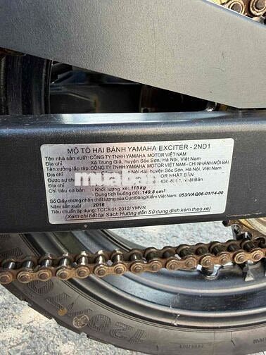 Yamaha Exciter 150 2016 Xanh Bạc 59000 km