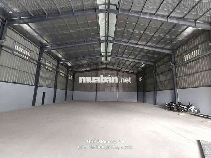 Xưởng Dĩ An mới 100% 600m giá 40tr có sân