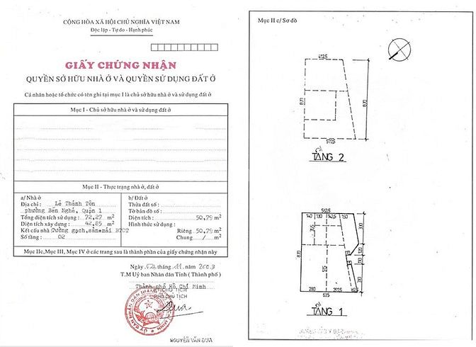 Bán nhà mặt tiền Lê Thánh Tôn, DT 5x10m, 2 tầng, vị trí Kim Cương