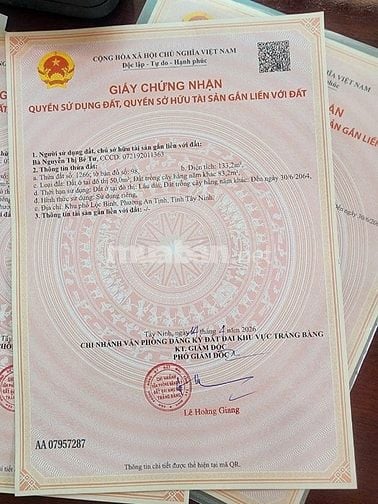 Gia đình bán lô đất 133m2/429tr An Tịnh gần Vinhomes Hóc Môn