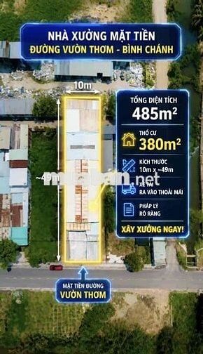 GẤP BÁN nhà xưởng mặt tiền Vườn Thơm, Bình Chánh