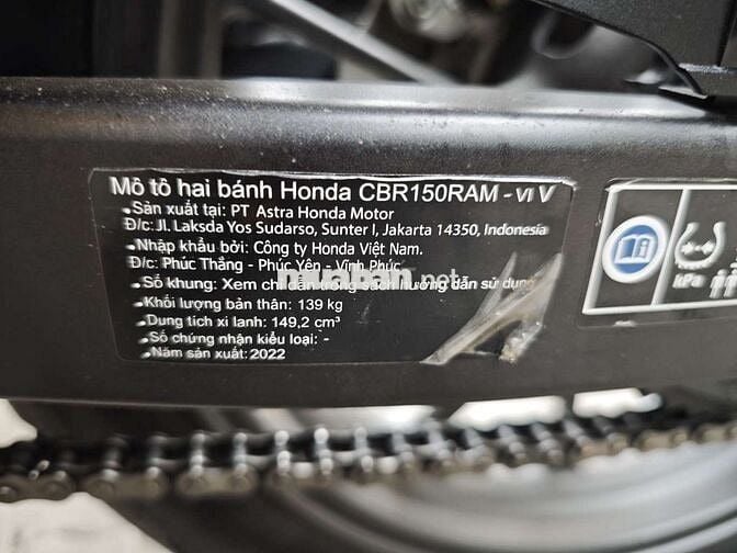 Honda CBR 150R 2022 Đỏ Đen 9000 km Indonesia
