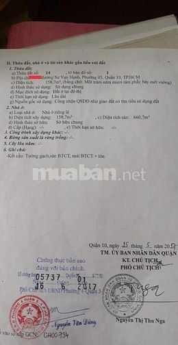 Bán gấp nhà MT Sư Vạn Hạnh - Quận 10 DT 5,6 x 16m CN 160m2 - Giá 35 tỷ