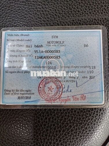 SYM Wolf 2010 Đỏ 39.000 km