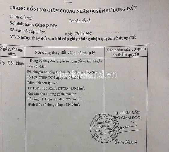 Bán đất vàng Trần Quý Khoách, Q1, 225m, ngang 8m, xây tòa nhà VIP