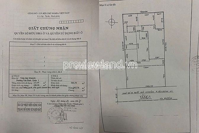 Bán đất vàng Trần Quý Khoách, Q1, 225m, ngang 8m, xây tòa nhà VIP