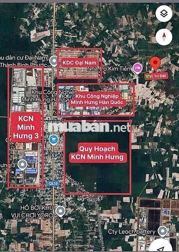 Chủ cần bán gấp lô đất chỉ cách KCN Minh Hưng 2 phút đi xe ,full 390tr