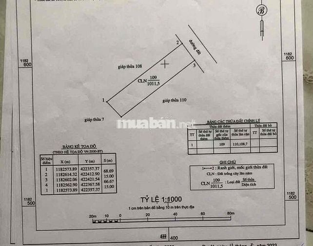 Đất MT gần biển 1011m2 Phường Lagi, Lâm Đồng, Bình Thuận Cũ