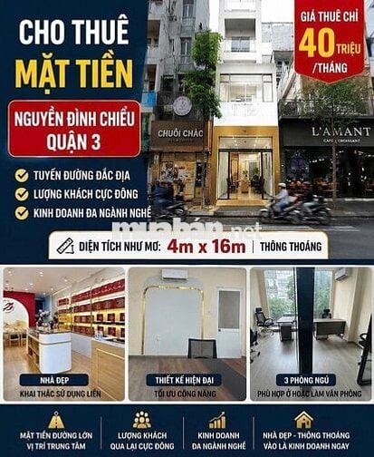 CHO THUÊ NGUYÊN CĂN QUẬN 3 - HẺM/MẶT TIỀN - NHÀ CHÍNH CHỦ GIÁ CỰC TỐT