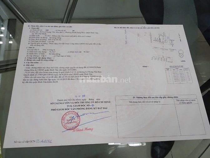 Bán nhà mặt tiền chính chủ số 822 lê Trọng Tấn