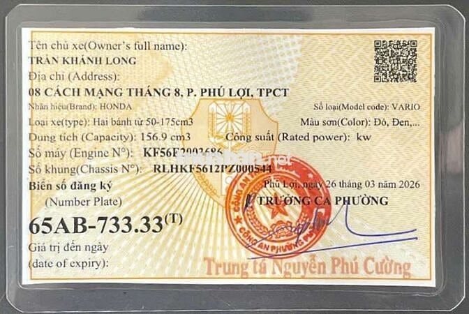Honda Vario 156.9cc Đỏ