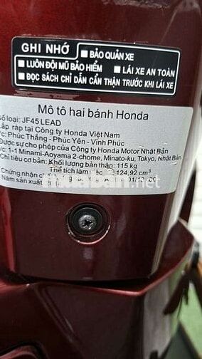 Honda Lead Fi 125c 2014 Đỏ đen Nữ