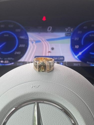 Nhẫn bạc đá Tourmaline thiên nhirn xanh rất sang