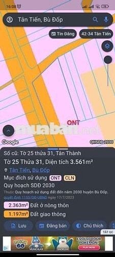 ĐẤT ĐẸP ĐƯỜNG NHỰA - GẦN CHỢ TÂN THÀNH - GIÁ TỐT BÙ ĐỐP - CHÍNH CHỦ
