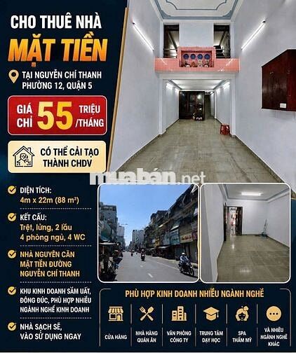 CHO THUÊ NHÀ NGUYÊN CĂN QUẬN 10 - VỊ TRÍ TỐT NGAY TRUNG TÂM - GIÁ TỐT