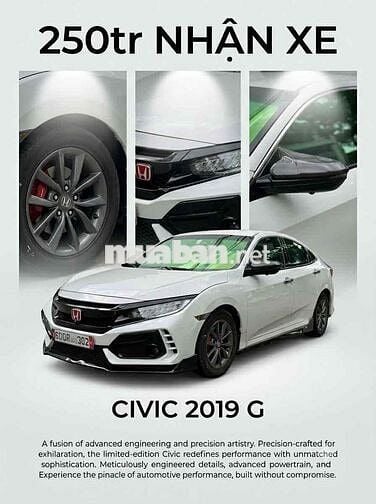 Honda Civic 2019 Trắng ánh kim 80.000 km
