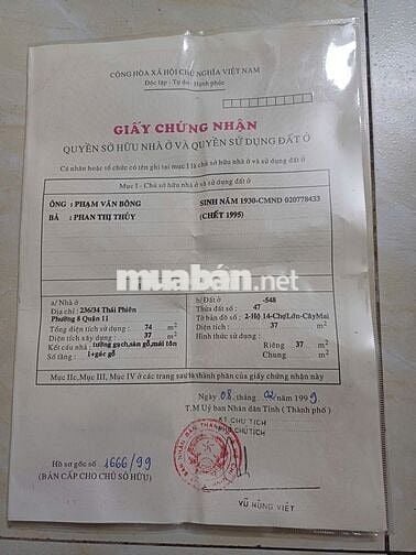 Nhà chính chủ cần bán gấp, đường Thái Phiên, Q11