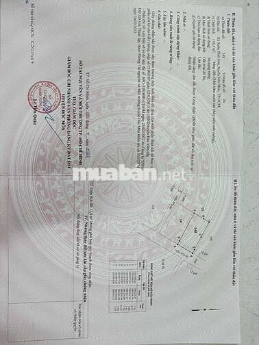 Bán đất Hoc môn 7 x 15 SHR, hẻm 4m