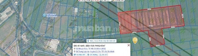 650k/m2. Bán 9.330 m2 đất xã Nhuận Đức, TP.HCM. MT đường 40m tương lai