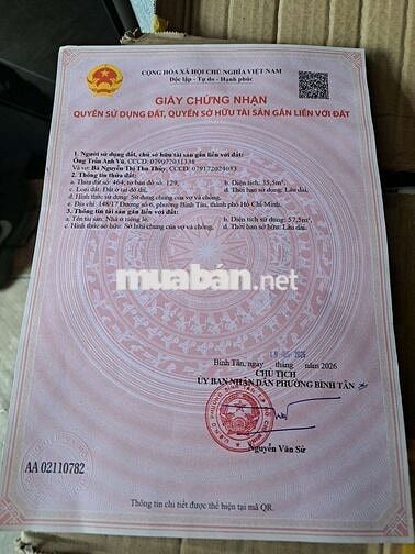 Chính chủ cần bán nhà 148/17 Đs6 Q. Bình Tân, Giá 3,15 tỷ