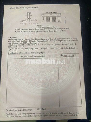 Bán đất Hiệp Thành Q12 66m2 SHR