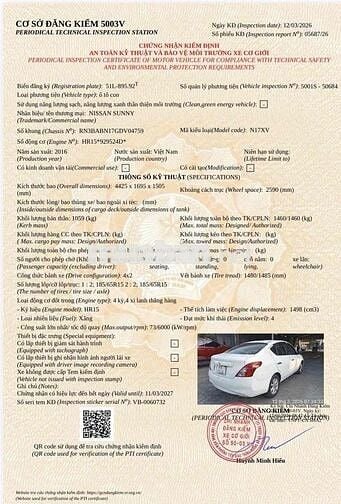 Nissan Sunny 2016 Tự động Trắng