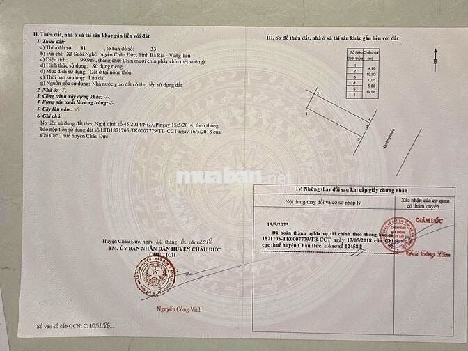 Bán 𝟮 Lô liền kề tái định cư đường 𝗗𝟰 𝗦𝗼𝗻𝗮𝗱𝗲𝘇𝗶 Suối Nghệ, Châu Đức