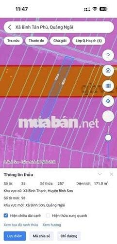 Đất ruộng BHK cách biển 800m.  4x40. giá hơn 100tr ,