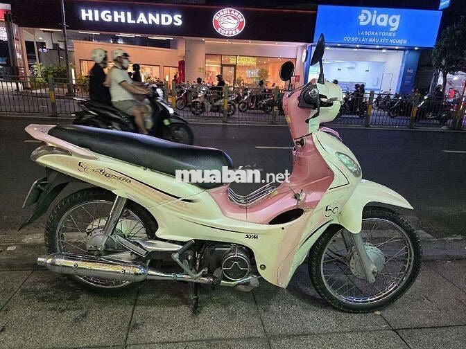 SYM Angela 50cc Trắng hồng Sài Gòn