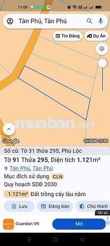 Đất Phú Lộc, Tân Phú (cũ) mặt tiền hẻm