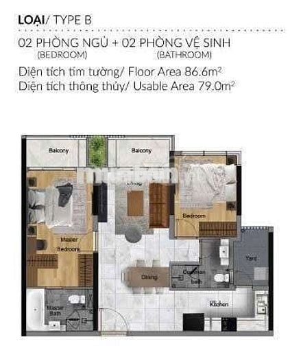 Cho thuê căn 2PN-2WC/86m Full nội thất giá 20tr/th, khi Centery