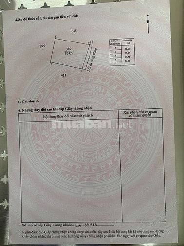 Bán 863.5 m vuông đất xã Tân Lân, Cần Đước , Long An giá 500 triệu đ