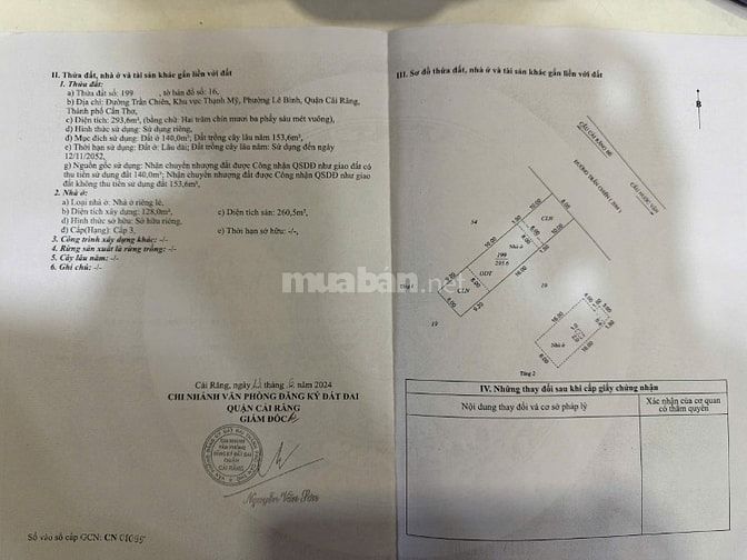 BÁN NHÀ 1 TRỆT 1 LẦU ĐƯỜNG TRẦN CHIÊN, LÊ BÌNH, CÁI RĂNG - 12.5 tỷ