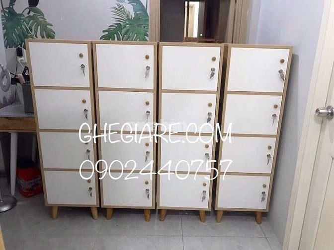 TỦ ĐỒ MINI 4 CÁNH CAO 130CM  - MÀU SỒI CÁNH TRẮNG