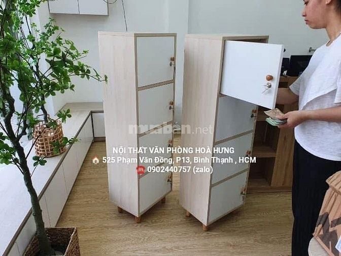 TỦ ĐỒ MINI 4 CÁNH CAO 130CM  - MÀU SỒI CÁNH TRẮNG