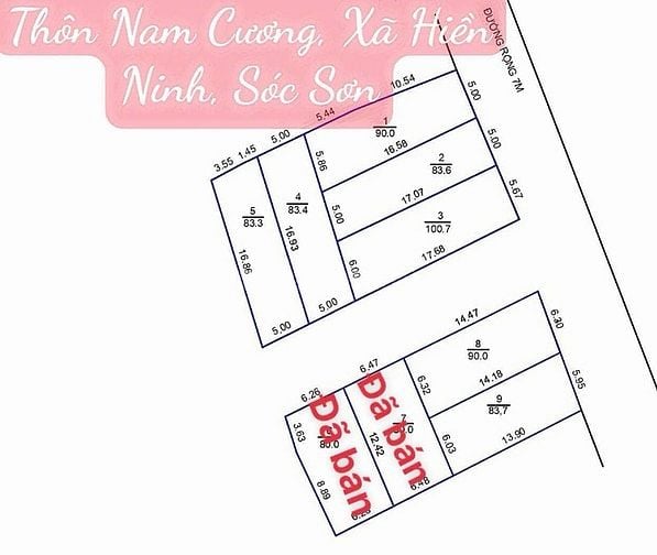 🔥 MỞ BÁN 9 LÔ F0 BÌA LÀNG NAM CƯƠNG, HIỀN NINH (XÃ NỘI BÀI), SÓC SƠN