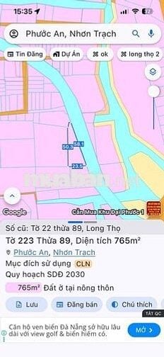 Lô đất có 58m mặt tiền tại Nhơn Trạch