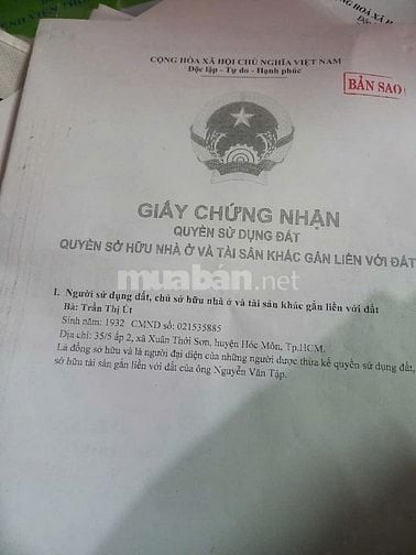 Bán nhà ấp 2, Xuân Thới Sơn, Huyện Hóc Môn, 1 lầu, 1,350 tỷ