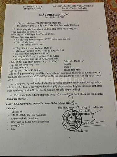 Bán nhà ấp 2, Xuân Thới Sơn, Huyện Hóc Môn, 1 lầu, 1,350 tỷ